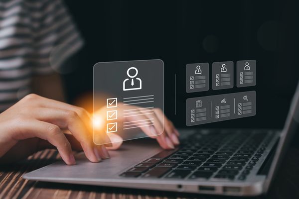 Person accessing secure payroll portal