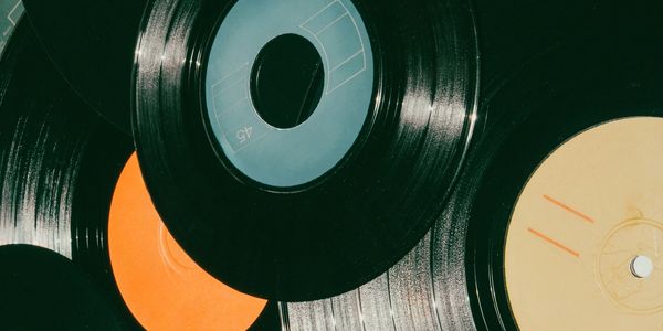Records scattered one on another