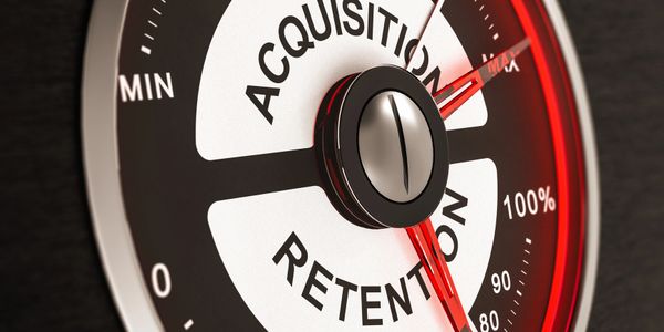 A gauge showing acquisition and retention levels near maximum.