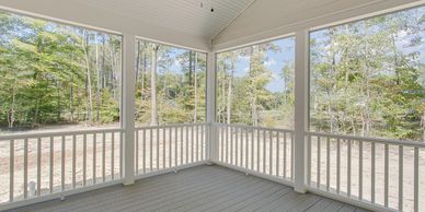 Screen deck with composite decking boards and treated lumber, painted to perfection. James Island SC