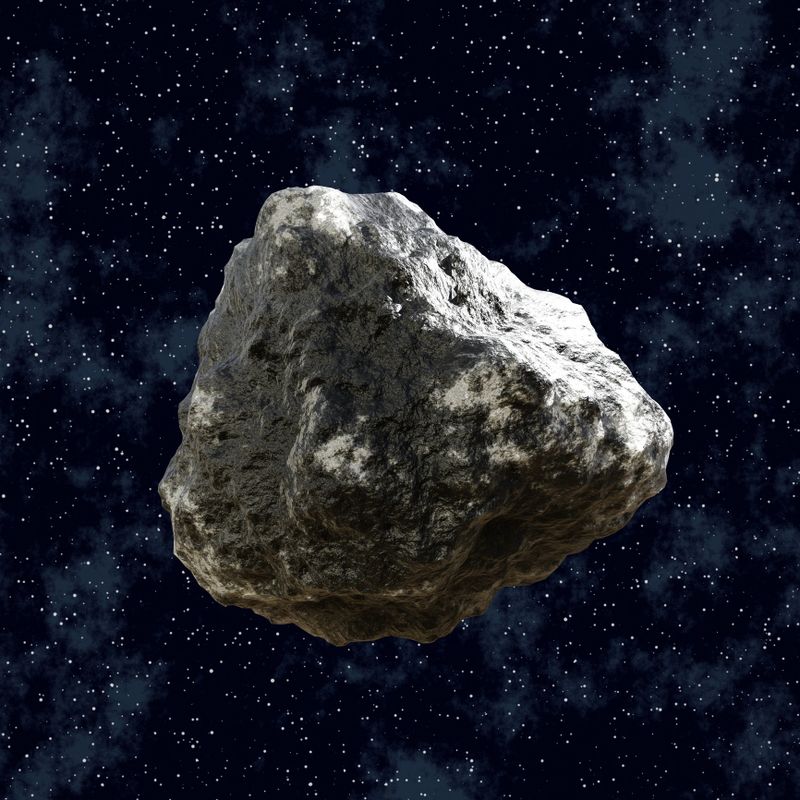 Asteroid in outer space. 3d-rendering