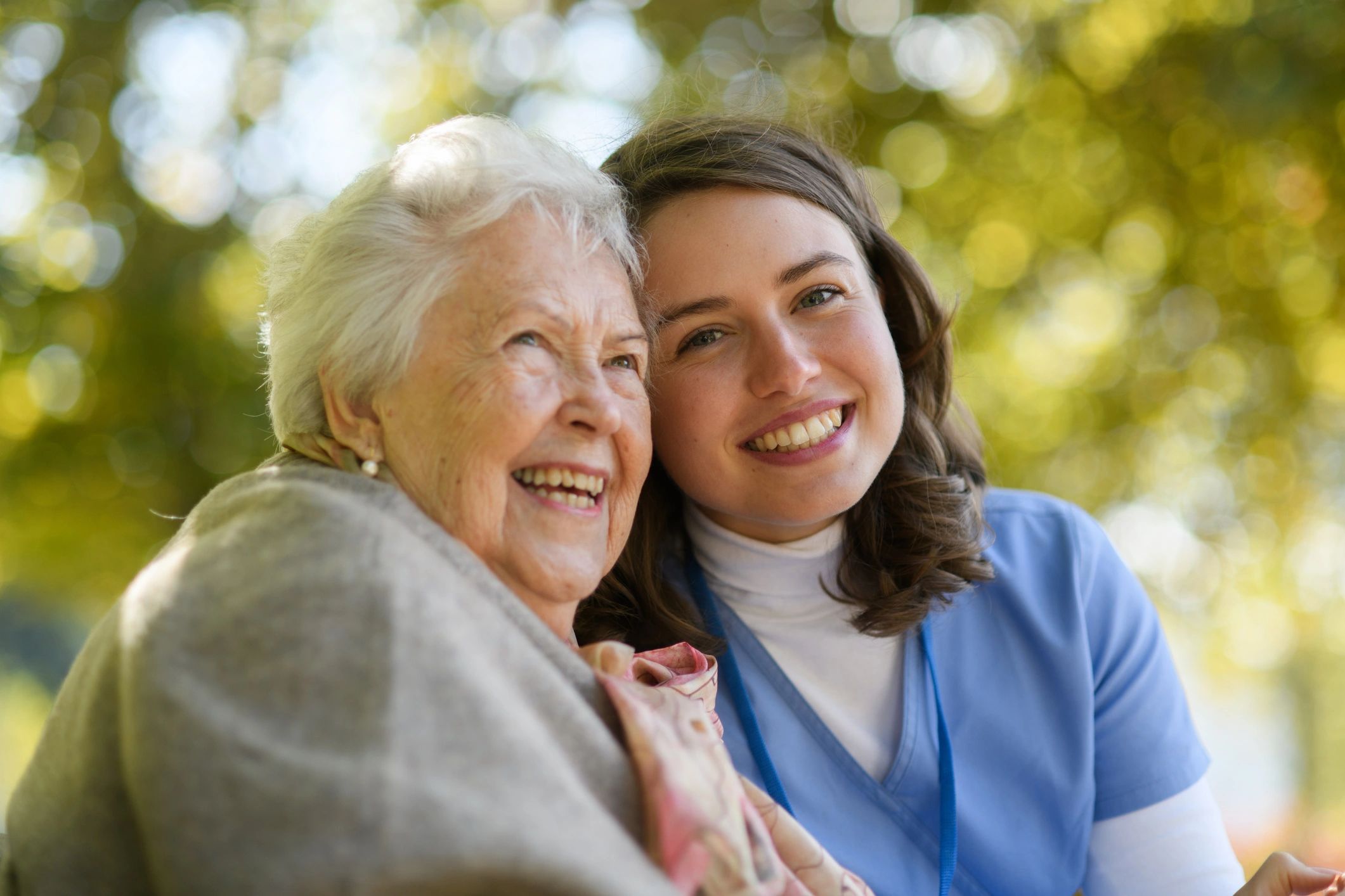 Senior care services in Dayton, Ohio and elderly woman with a care provider
