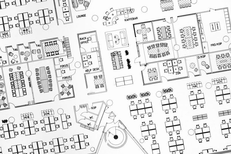 Architectural background. Part of architectural project, architectural plan of a office