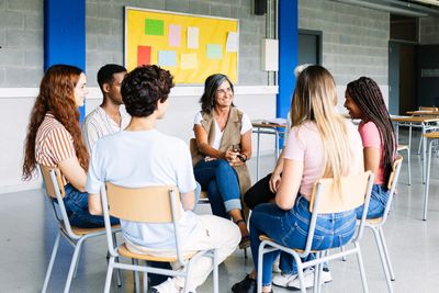 Group of people in a therapy workshop