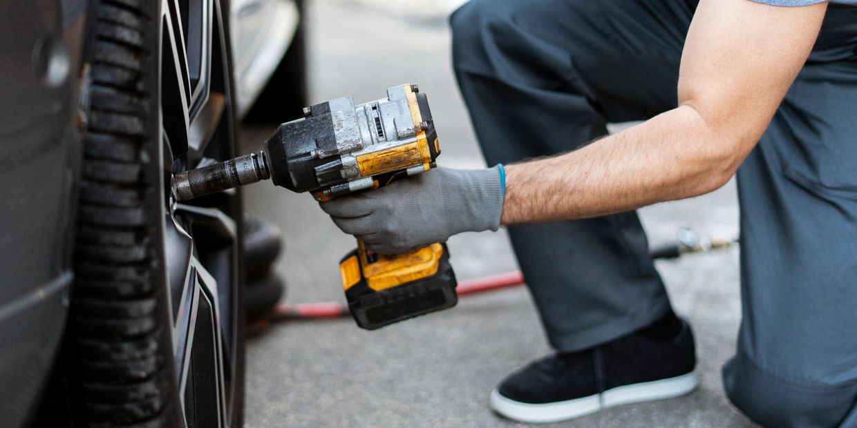 tire being put on a car in st george utah 