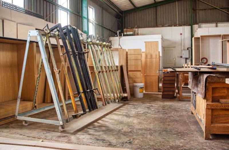 furniture factory ,gluing station, in a warehouse, small entrepreneur business