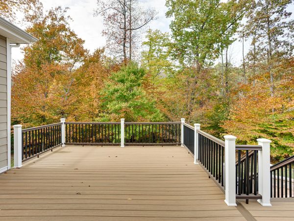 Large deck in a forested area of Columbus Ohio