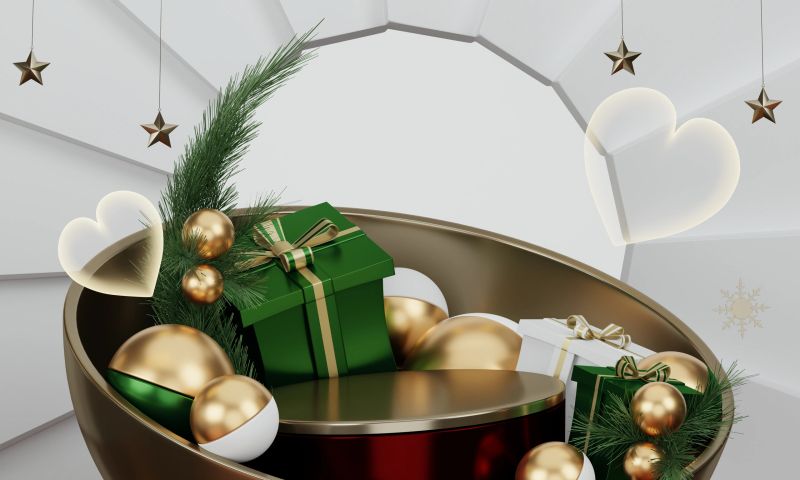 Theme Christmas product display stand minimal .3D rendering