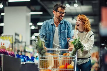 Customers in store aisle