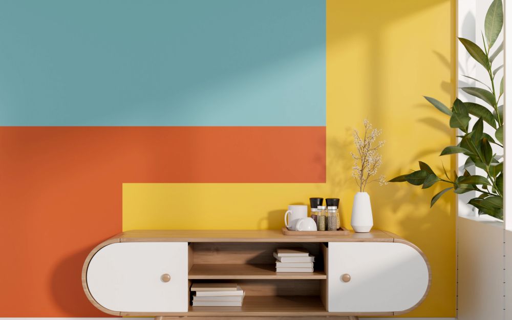 Interior styled with a patterned wallcovering