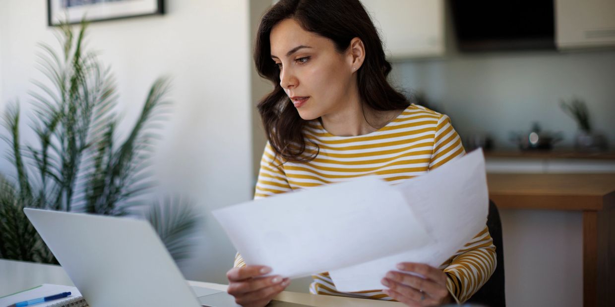accountant working with invoices 