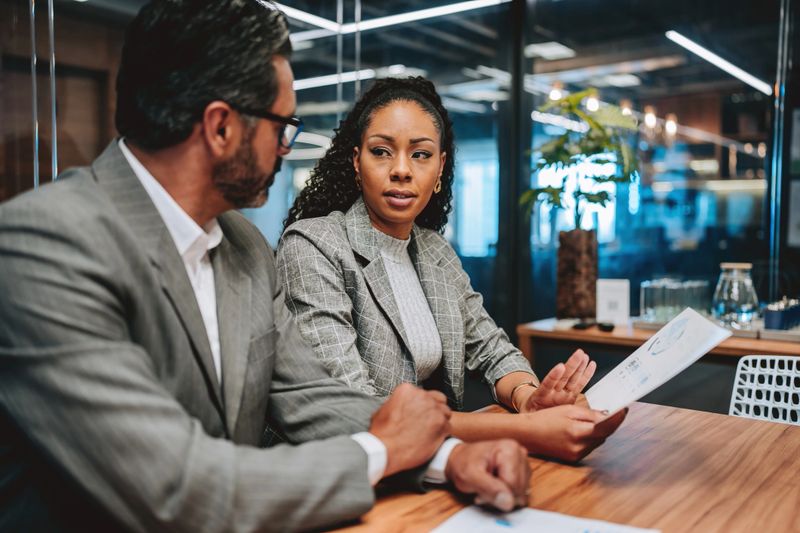 Business people talking in meeting room