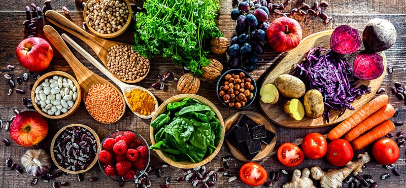 Foods rich in antioxidants. Healthy diet