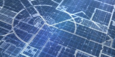 Blueprint of a building design.
