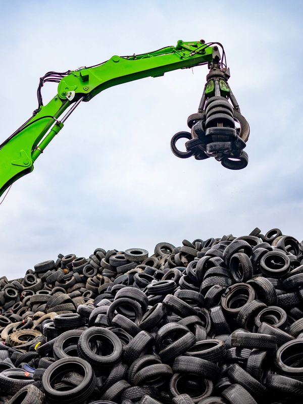 Tyre collection,  recycling and shredding