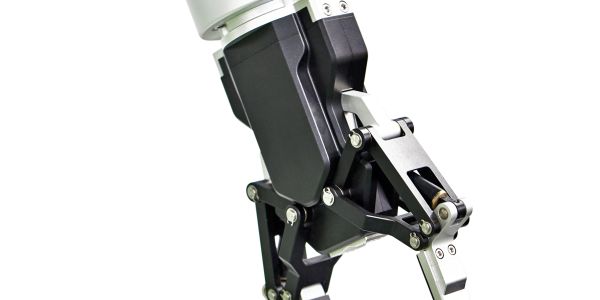 Close-up of a robotic claw or gripper mechanism.