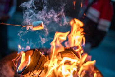 Enjoy one of many fire pits at the Lazy Moose RV Park near Fairbanks, Alaska