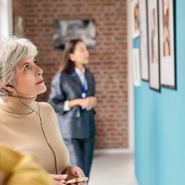 Person at an exhibition