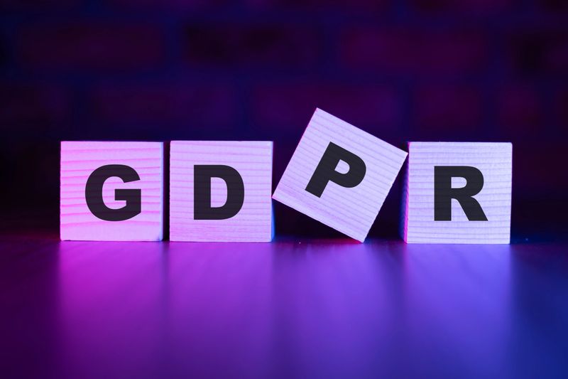 GDPR word with wooden blocks on table