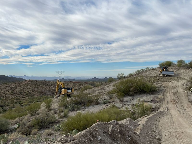 Heavy equipment working in the Arizona desert