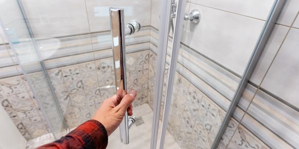 Custom frameless glass shower door 