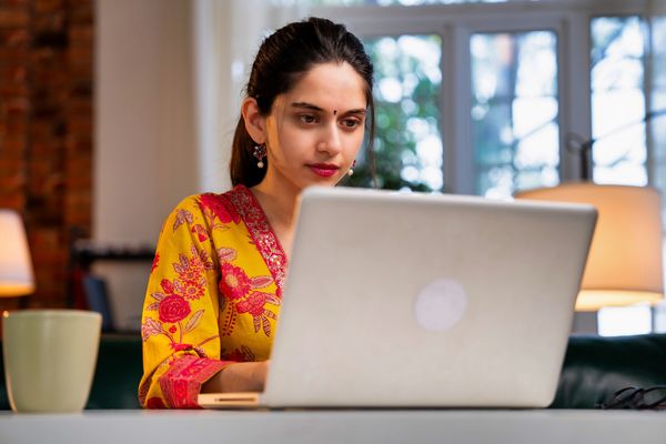 Person using a rented laptop from linus computers bangalore