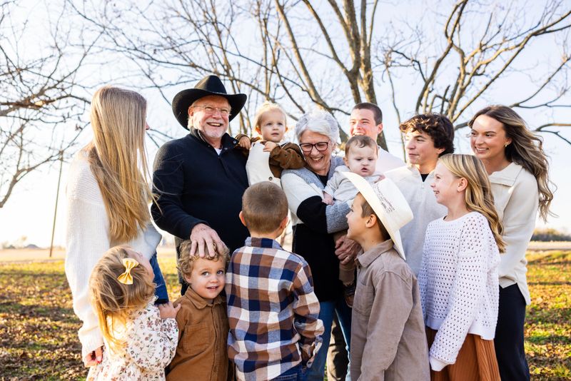 Senior grandparents with grandchildren