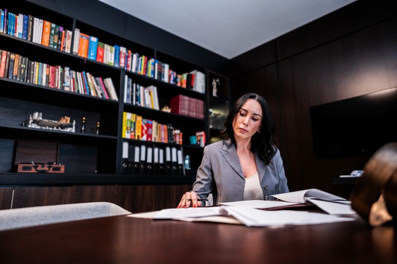 Mature businesswoman working at office