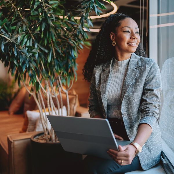 Business team collaborating in modern office.
