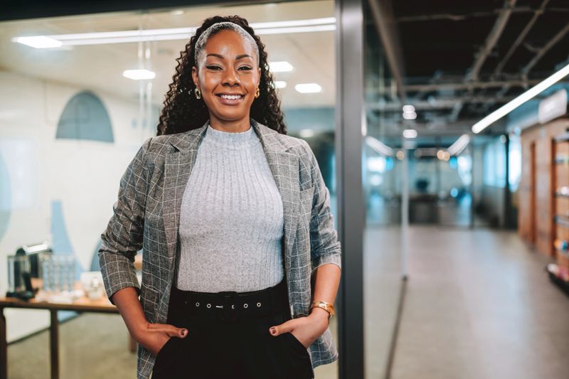 Portrait of a business woman looking at the camera