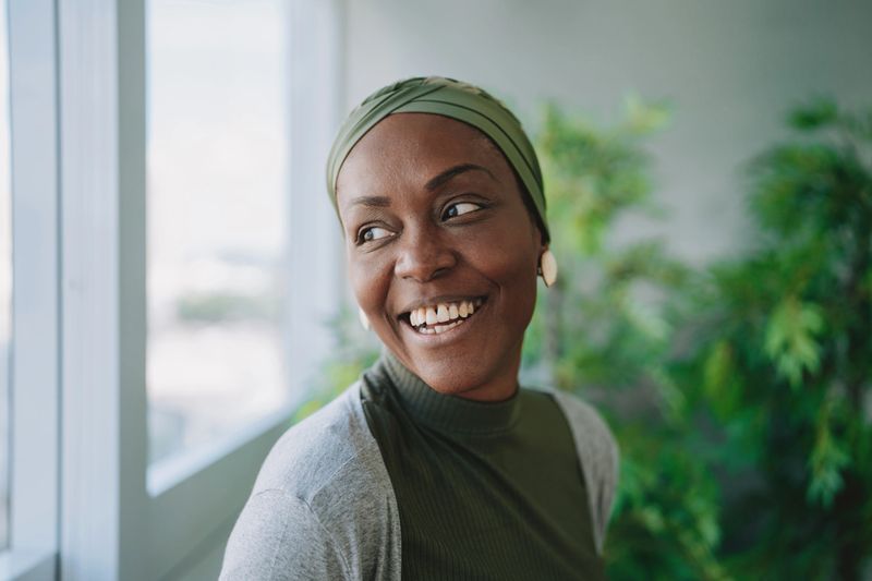 Portrait of a woman with cancer