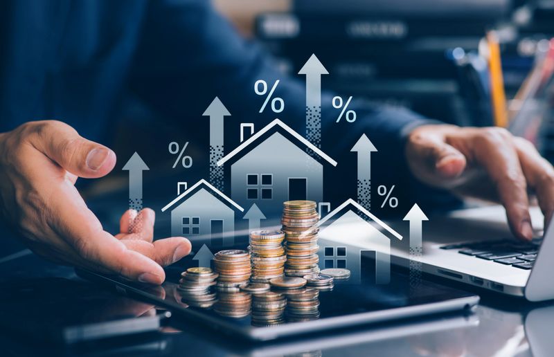 Investing opportunity with real estate or property project concepts.residential developer forecasting investment return.financial management and banking support.