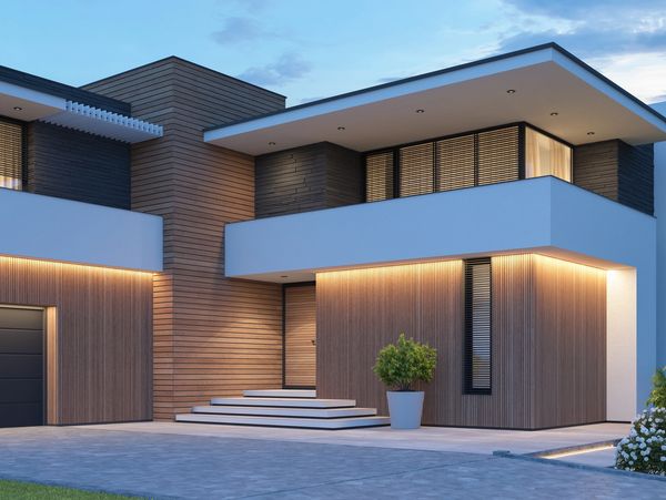 Modern house facade. Two Plus Four Finance Solutions - Melbourne mortgage brokers, refinancing