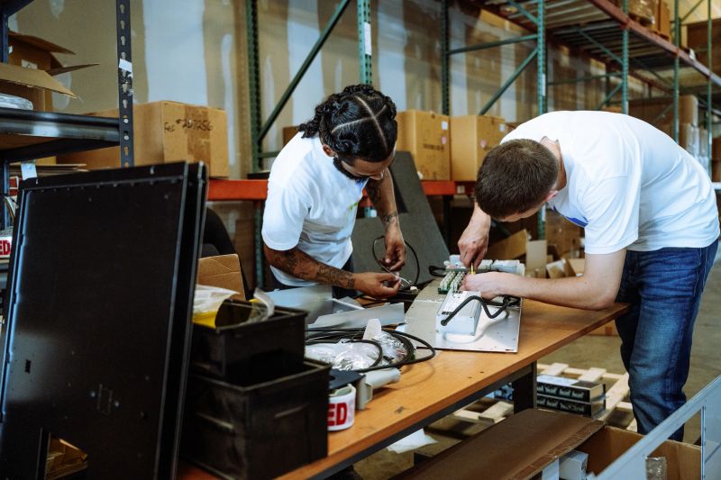 Warehouse dealing with distribution of electronic components, shot taken in Texas, USA