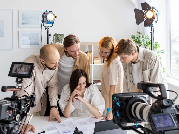 Marketing experts are working on campaigns.