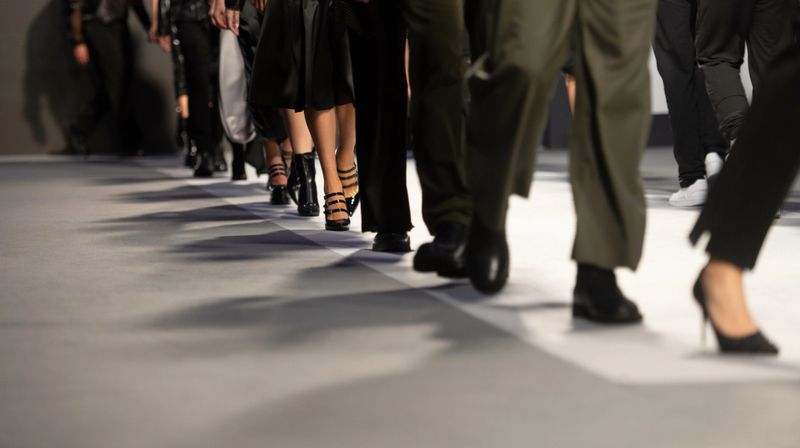 Model parade at the end of the fashion show