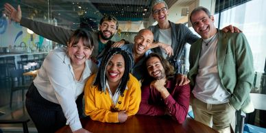 Friends celebrating diversity.