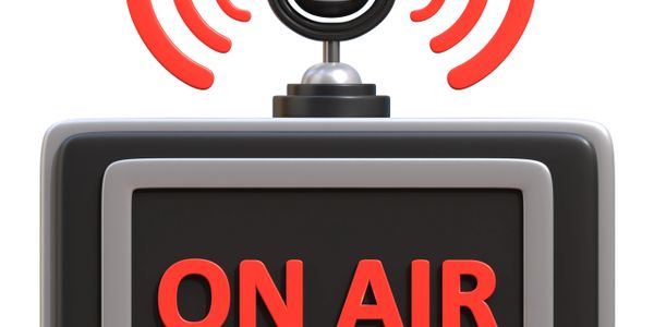 A screen displaying 'ON AIR' with a wireless signal icon above it.