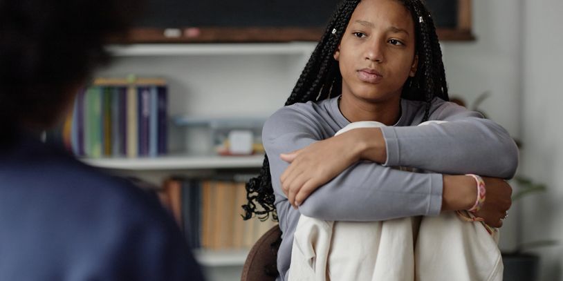 teenager in counseling session