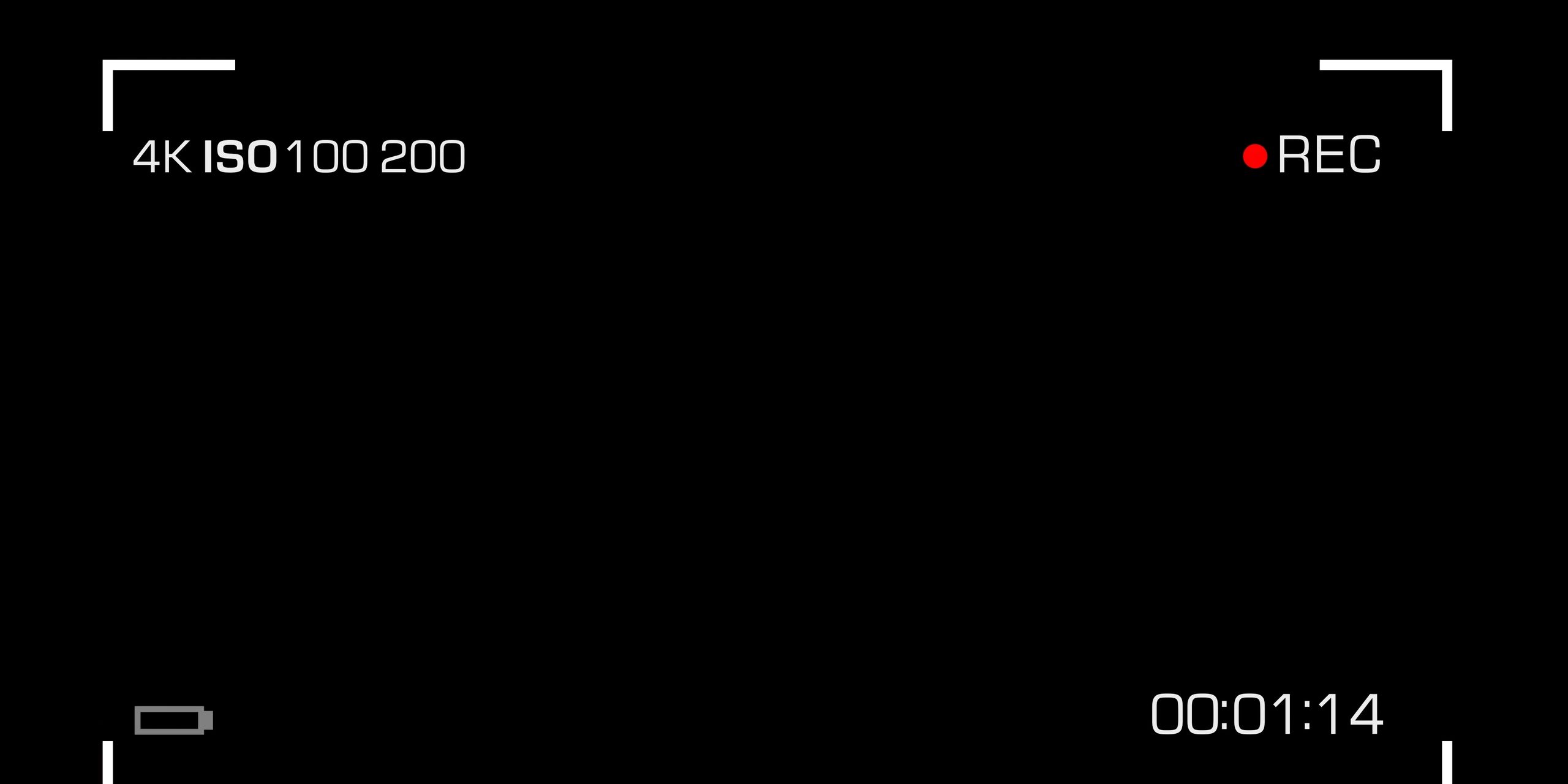 Camera viewfinder display showing recording indicators and settings.
