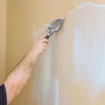 drywall patch repair on a wall