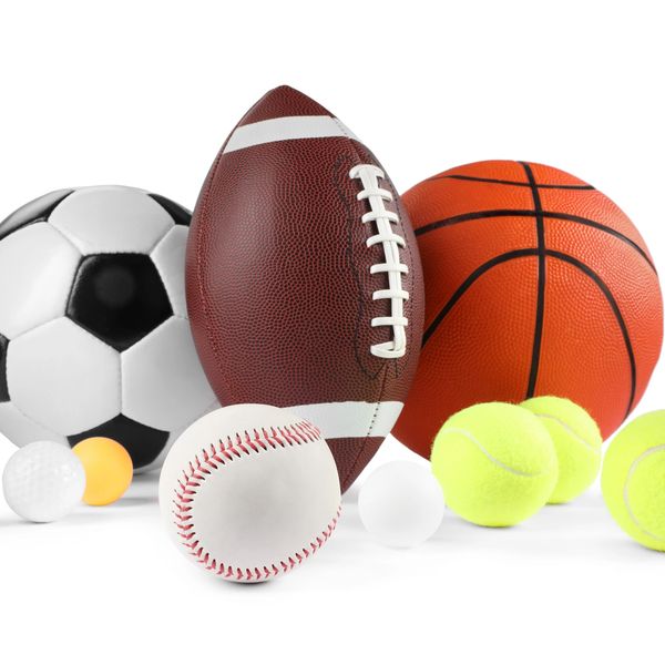 group of sport balls