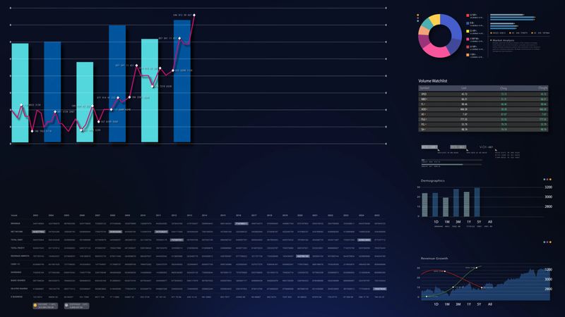 Dynamic data visuals for business info graphics, animated charts, and data-driven insights for a business meeting mock-up. Explore the world of trading, stock exchanges, and crypto