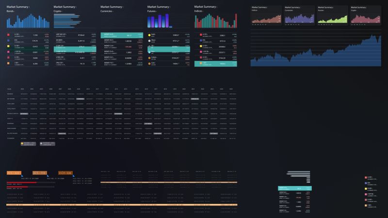Dynamic data visuals for business info graphics, animated charts, and data-driven insights for a business meeting mock-up. Explore the world of trading, stock exchanges, and crypto