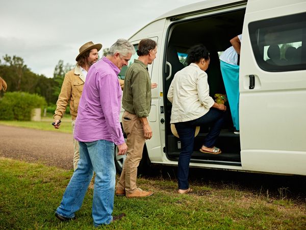 A group traveling to an event.