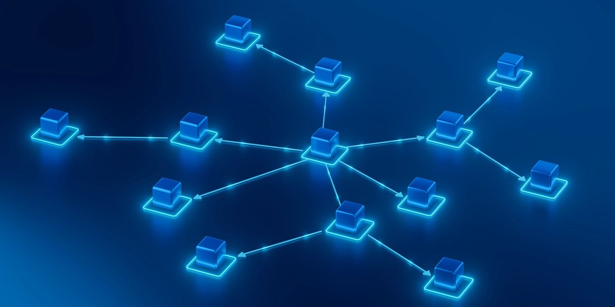 Network of connected digital nodes representing aligned workflows and coordinated launch execution.