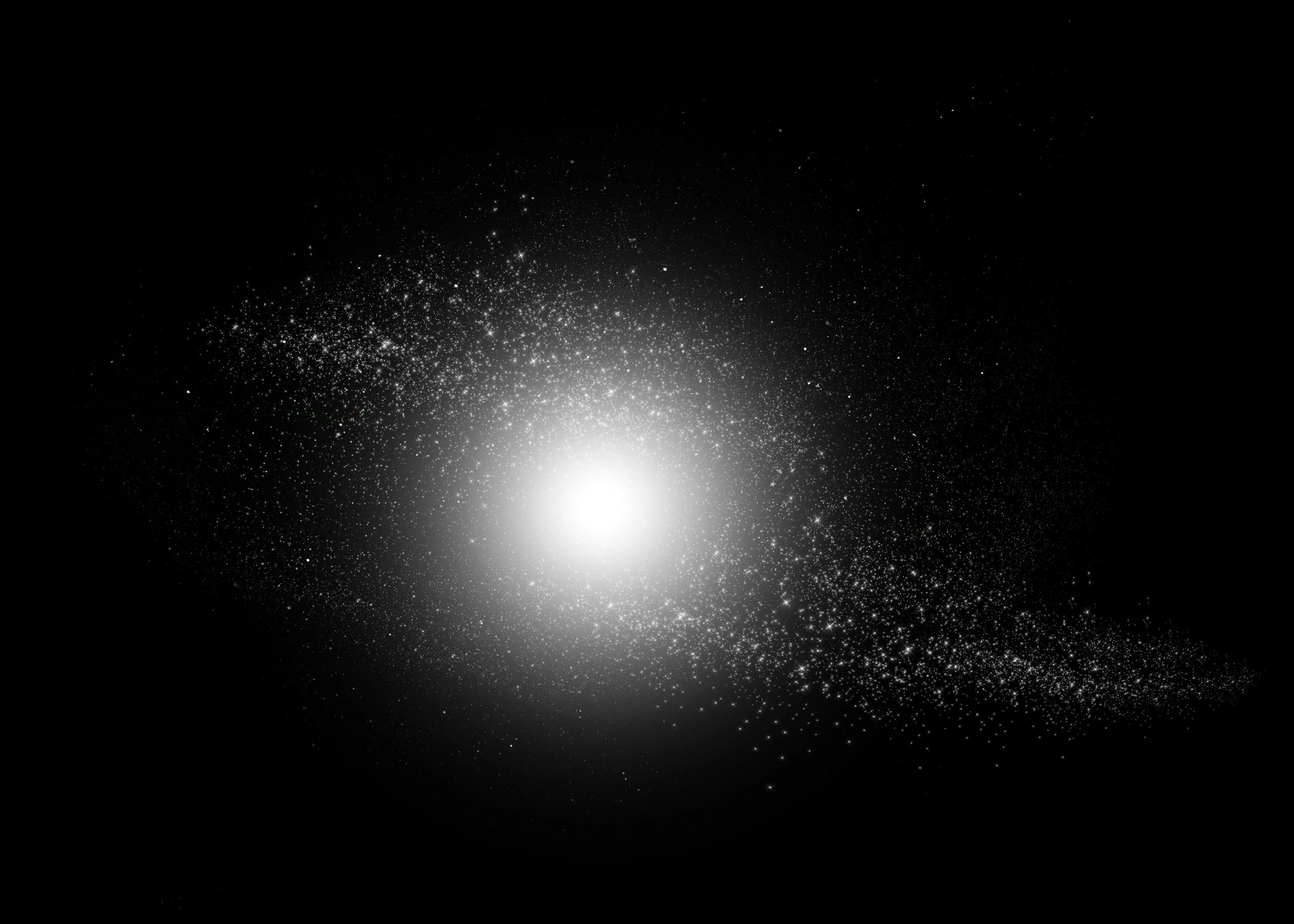 Bright, glowing cluster of stars in space.