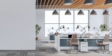 Office space remodel with workstations 