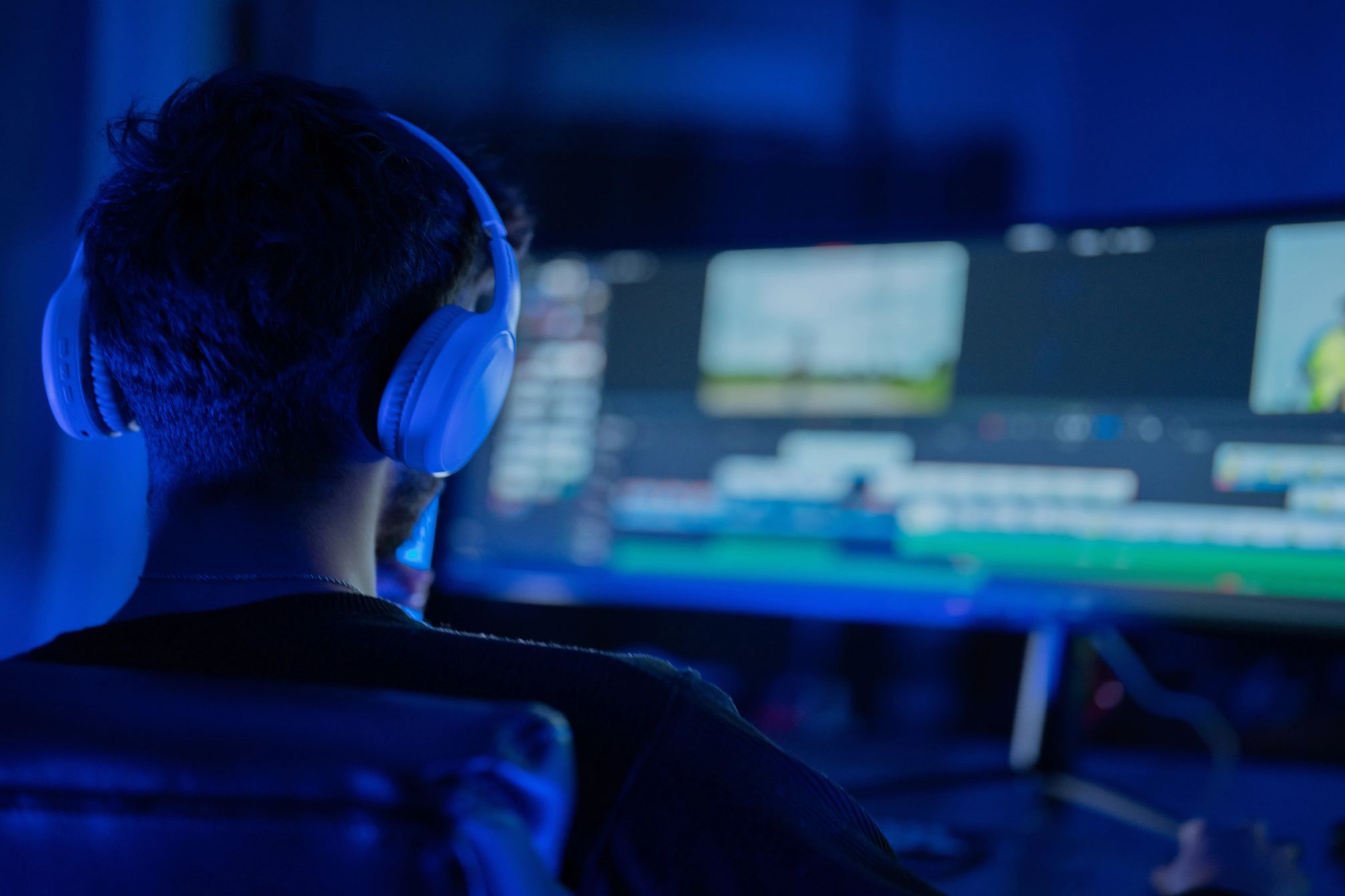 Video & Music Engineer Editing Video Timeline