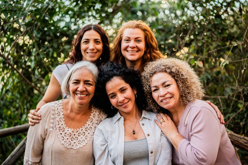 Portrait of friends women outdoors